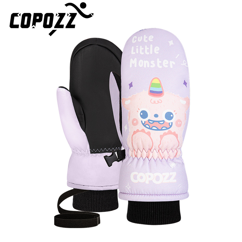 COPOZZ 子供用スキー手袋 3 メートルシンサレート冬保温指手袋かわいい漫画防水超軽量スノーボード手袋