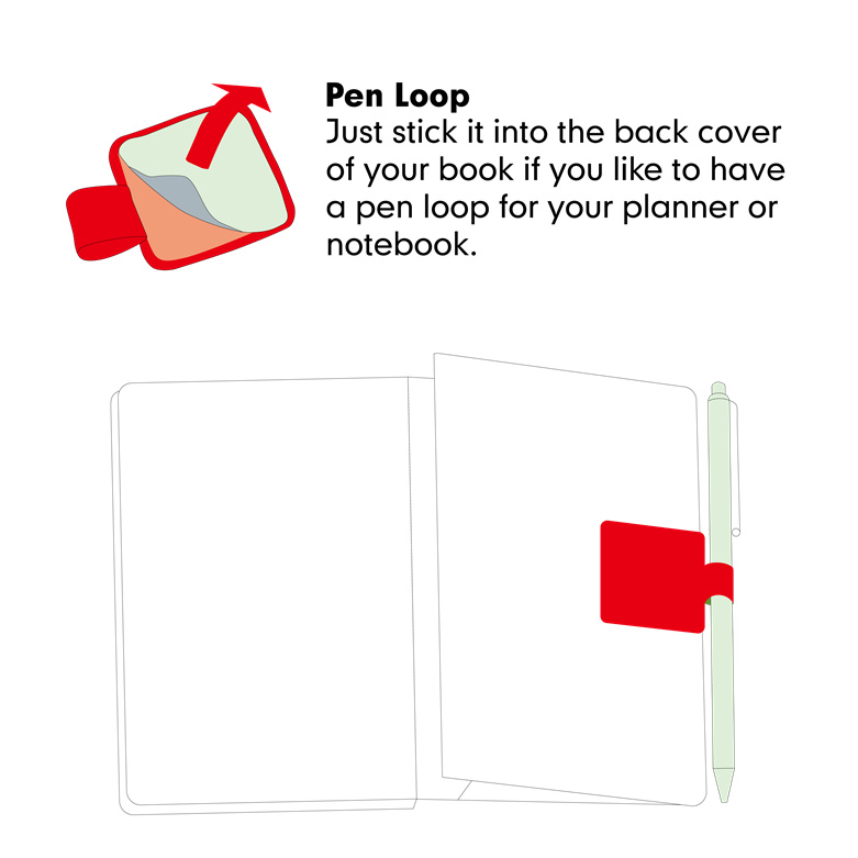 10 pacotes autoadesivos de couro PU caneta clipe lápis suporte de laço elástico para notebooks diários planejadores