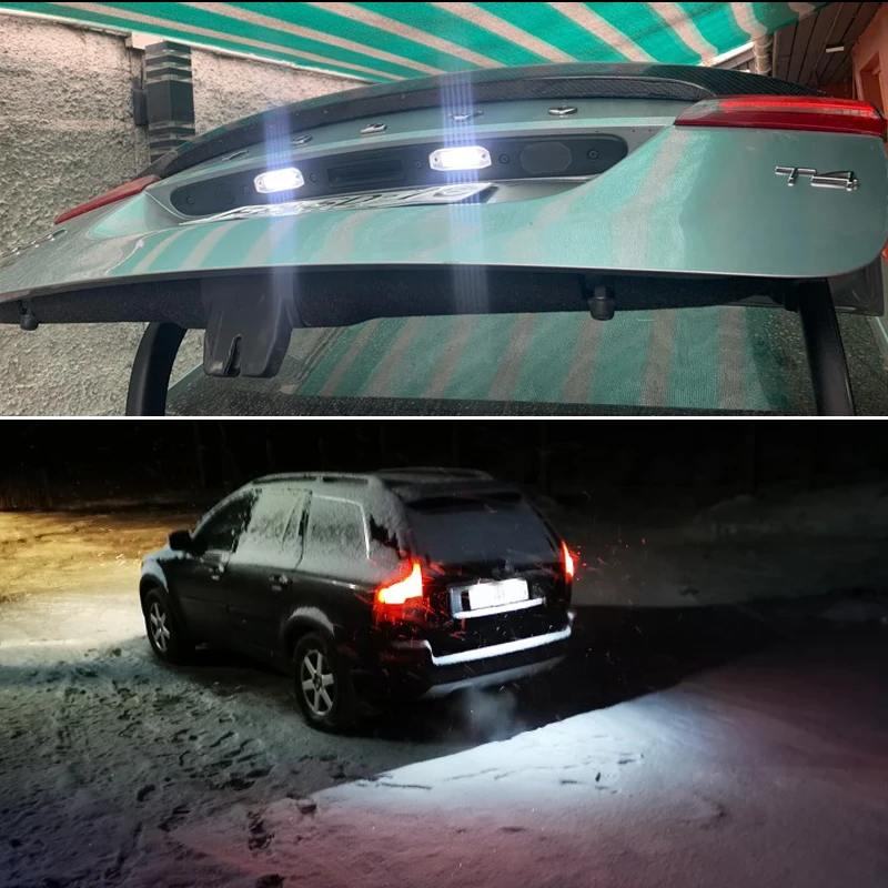 Ijdm xenon branco oem-ajuste completo led luz da placa de licença para volvo s80 xc90 s40 v60 xc60 s60 c70 xc70 v70 lâmpada de número de estilo do carro