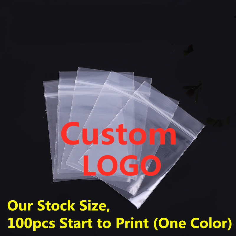 StoBag 100 Chiếc Cỡ Nhỏ Ziplock Túi Nhựa Món Quà Trang Sức Thực Phẩm Reclosable Túi Lưu Trữ Tùy Chỉnh In Logo Bao Bì Rõ Ràng