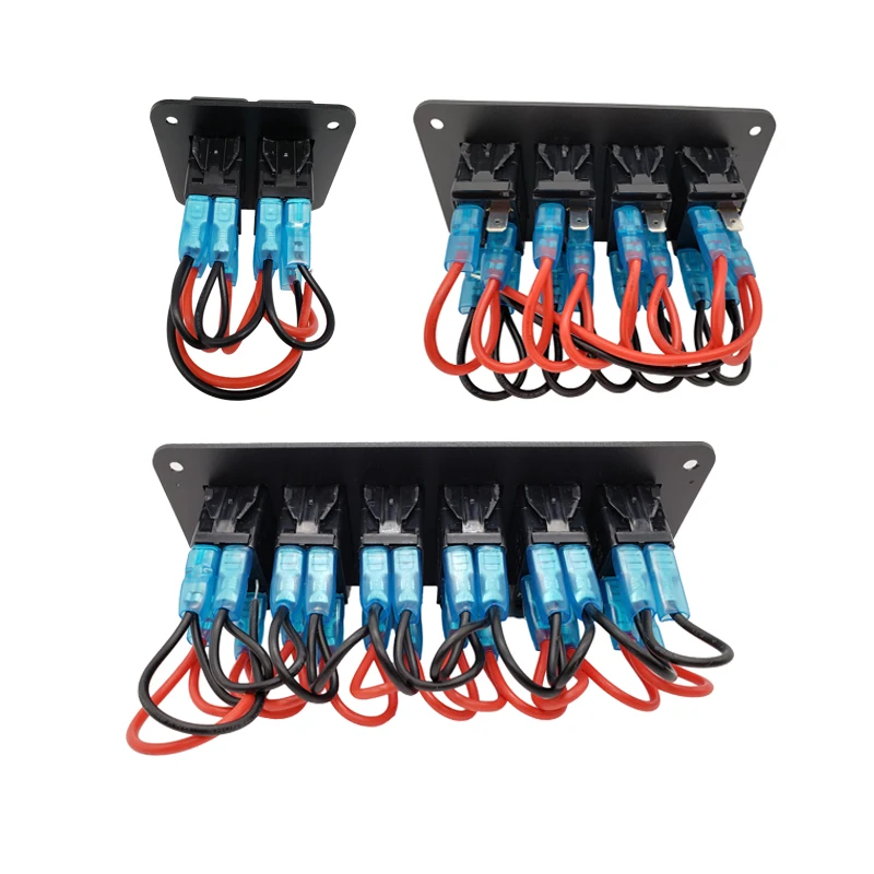 2 4 6 Panel de interruptor basculante de barco marino de doble LED para camión barco coche interruptor Panel encendedor zócalo interruptor