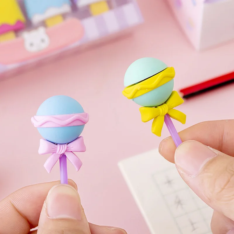 Kawaii Lollipop Sweety 아이스크림 학생 문구 학교 사무용품 어린이를위한 어린이 지우개 연필 지우개