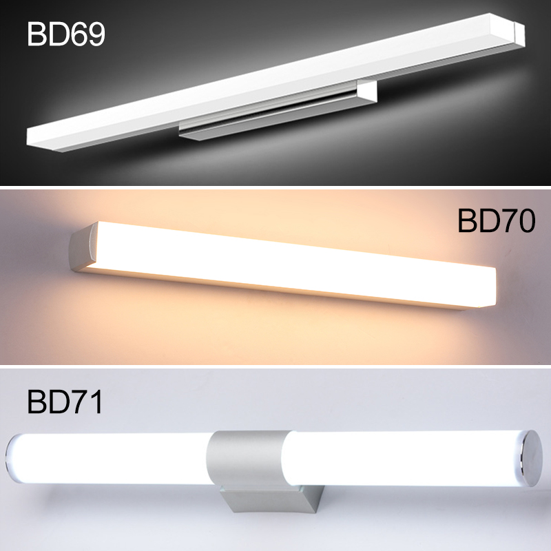 Lámpara de pared LED moderna y sencilla, accesorio de iluminación antiniebla a prueba de humedad para espejo, apliques acrílicos para interior de baño y dormitorio