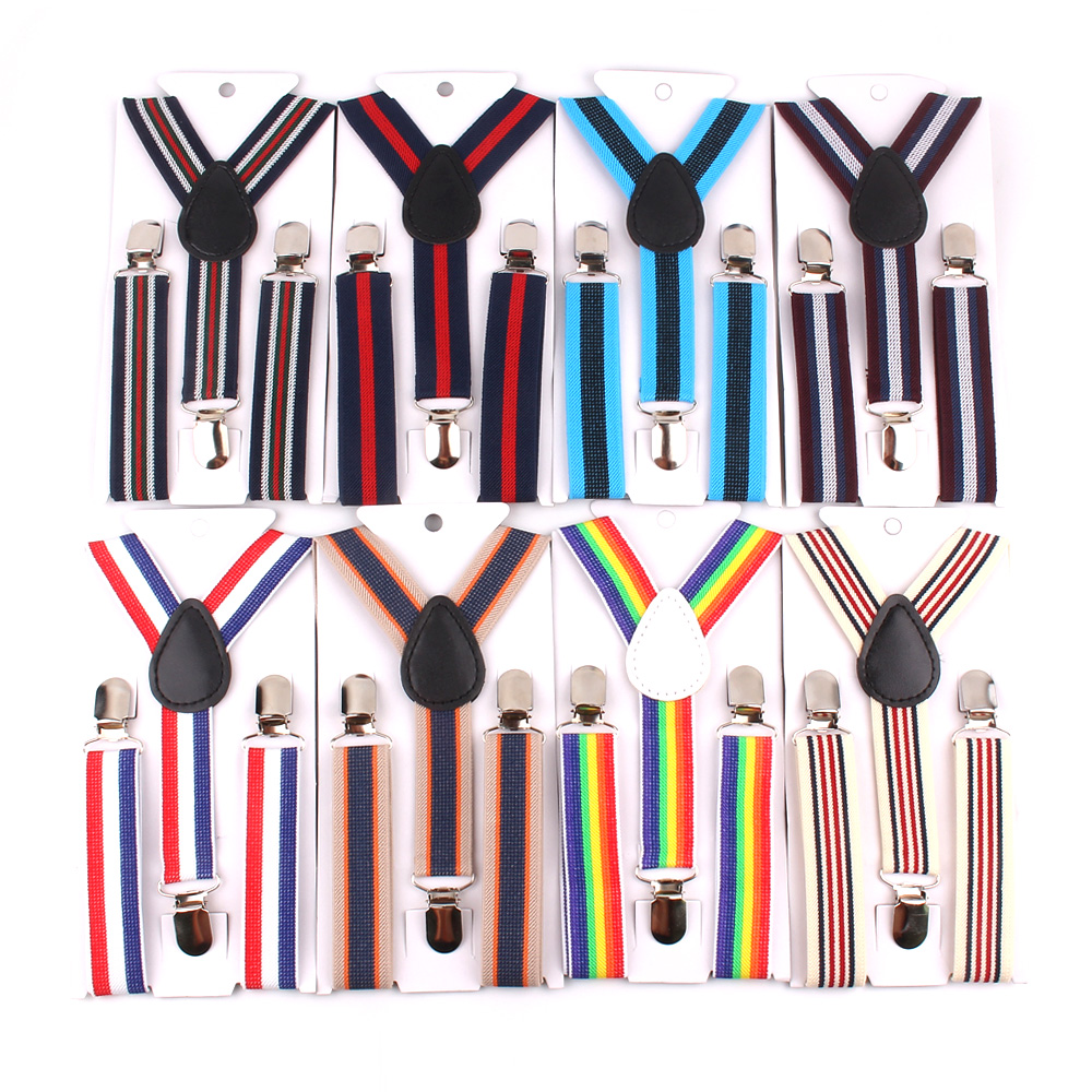 Nieuwe verstelbare kinderbretels elastische gestreepte jarretel snoep kleur kinderen bretels bruiloft accessoires meisjes jongens bandjes