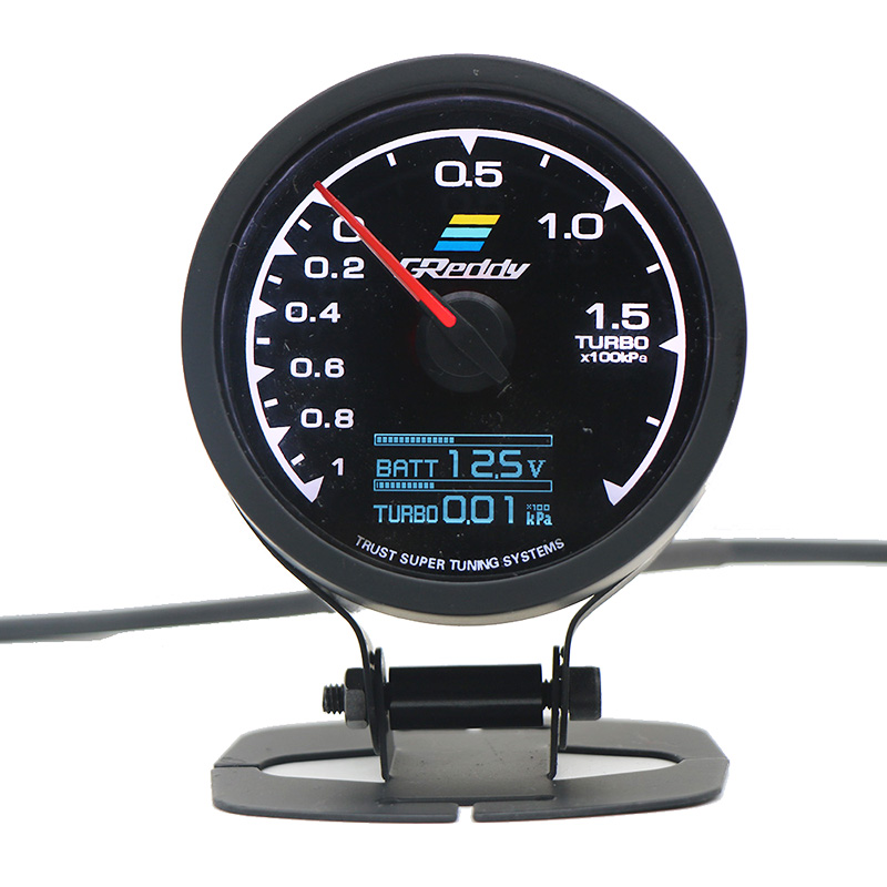Greddi medidor de impulso temperatura da água 7 cores display lcd turbo pressão óleo rpm tacômetro medidor corrida 62mm 2.5 Polegada com sensor