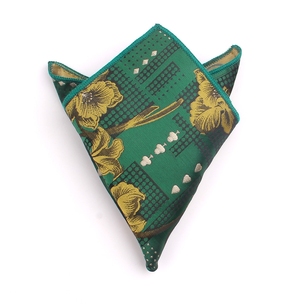 แฟชั่นดอกไม้พ็อกเก็ตสแควร์สำหรับผู้ชายผู้หญิงหน้าอกผ้าเช็ดตัว Hanky สุภาพบุรุษ Hankies ผ้าเช็ดหน้าผู้ชาย Jacquard ผ้าเช็ดตัว