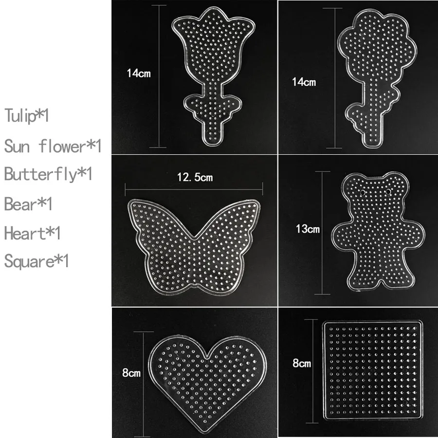 5mm use Perler Fuse Bead Pegboard Square Shape Practical PE Clear Beads Templates Circle Puzzle Template for Hama Bead PUPUKOU