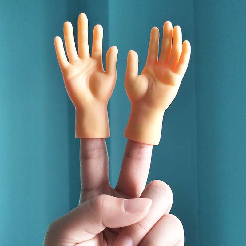1Pcs การจำลองเล็กๆตลกมินิมือเท้าแขนซิลิโคนหุ่นมือนวนิยาย Prank ของเล่น Tease Cat props