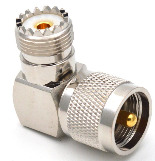 1PC UHF Männlichen PL-259 PL259 Stecker auf UHF Weibliche SO-239 SO239 JACK STECKER Rechten Winkel 90 Grad RF Adapter