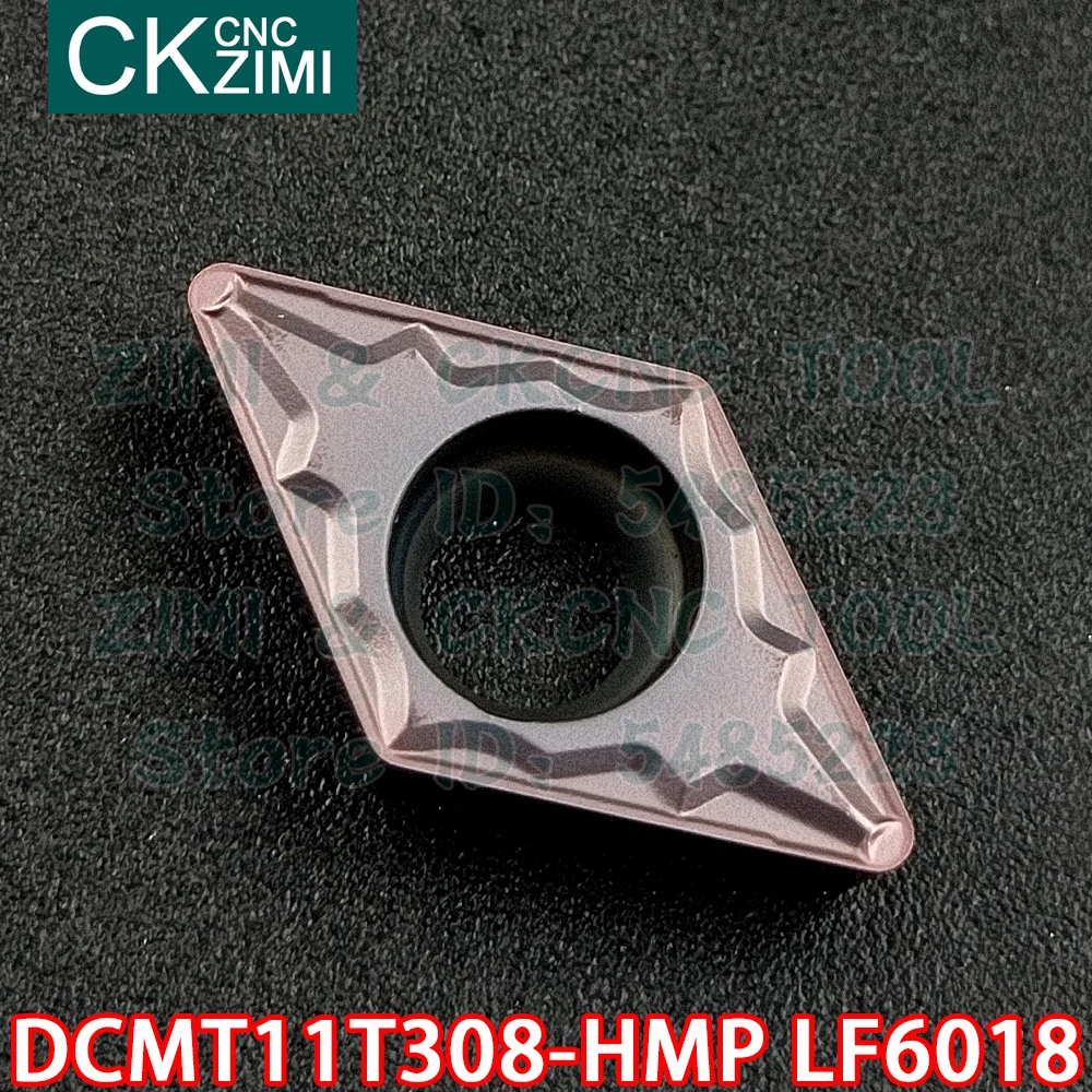 DCMT11T308-HMP LF6018 DCMT 11T308 HMP Sisipan Karbida Alat Sisipan Balik Eksternal Alat Bubut Logam CNC untuk Baja Tahan Karat