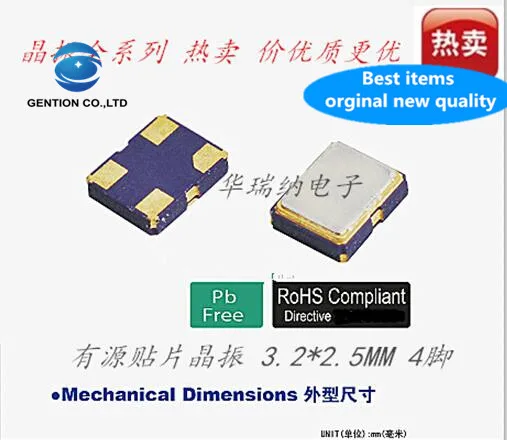 10pcs 100% originale nuovo 3225 Attivo SMD Oscillatore A Cristallo 28M 28MHZ 28.000MHZ 3.3V 5V 1.8V Originale di Importazione