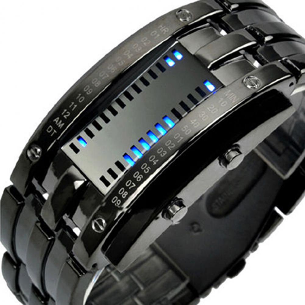 2021 nova moda punk relógio de pulso com pulseira data digital aço tungstênio moda relógio luminoso para casal
