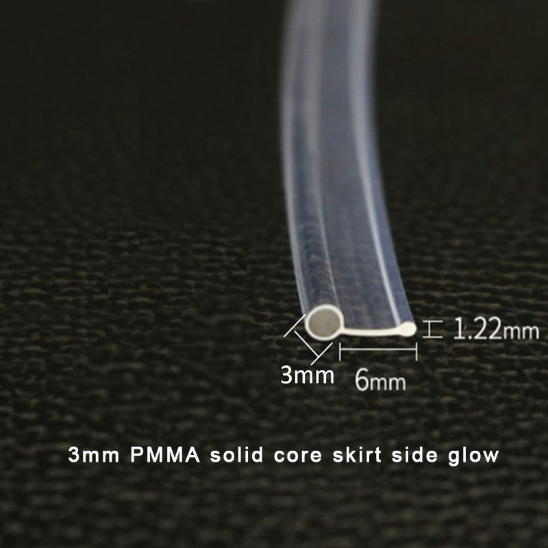 5mX Rock Side Glow 2mm 3mm Durchmesser Kunststoff PMMA Glasfaserkabel für Auto dekorative Beleuchtung