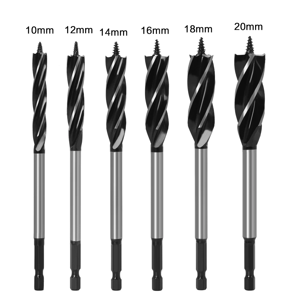 4-9Pc Xoắn Bộ Mũi Khoan Gỗ Nhanh Cắt Auger Thợ Mộc Joiner Dụng Cụ Mũi Cho Cắt Gỗ phù Hợp Cho Chế Biến Gỗ