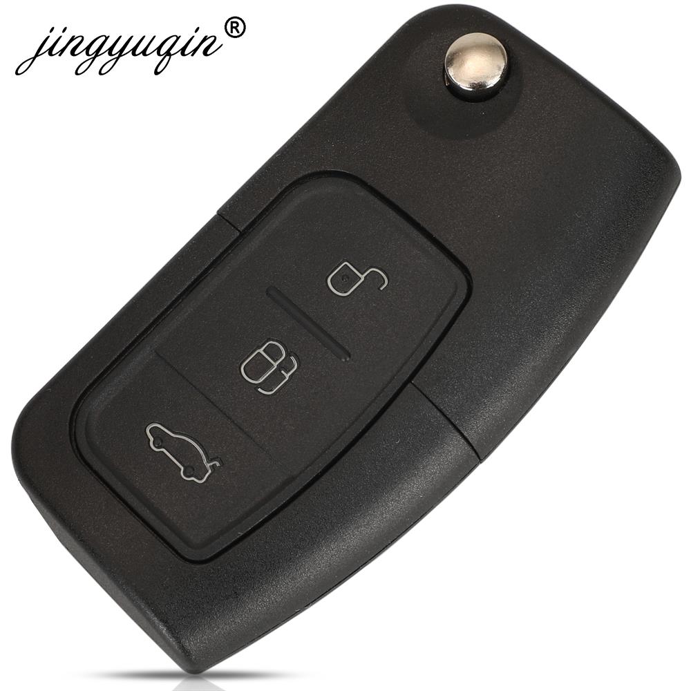 jingyuqin 315/433MHz 4D63 4D60 Car Remote Key for Ford Fusion Focus Mondeo Fiesta Galaxy HU101 FO21 Blade Vehicle Flip Keys