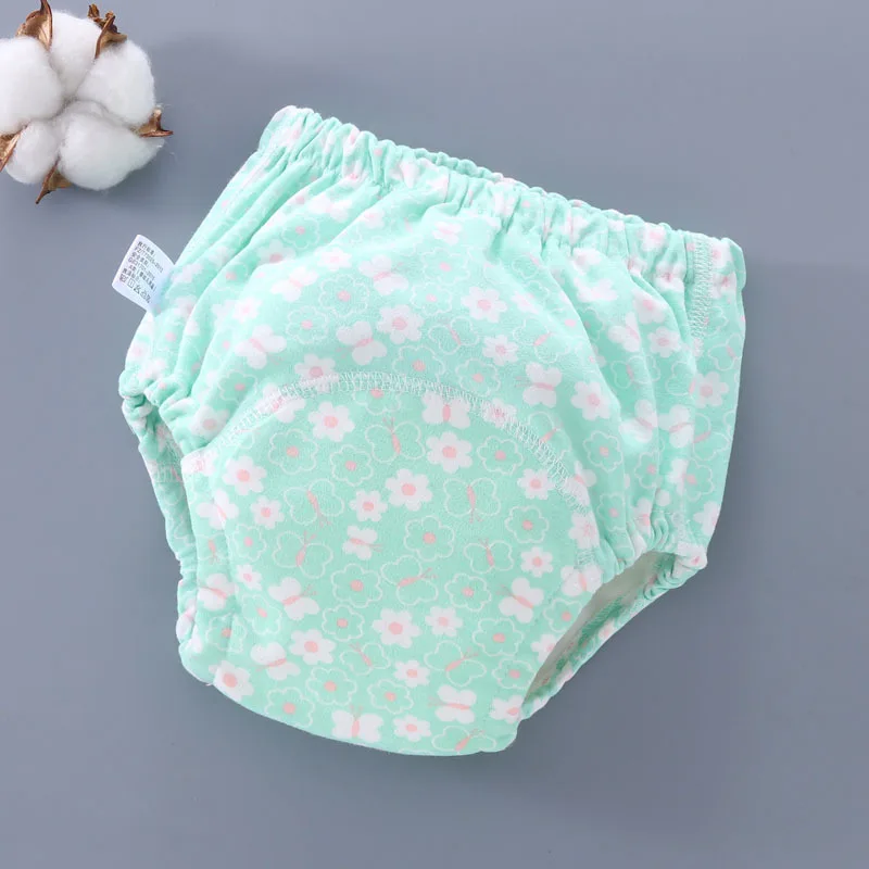 Calças de treinamento de algodão para bebê, 6 camadas, à prova d'água, reutilizáveis, calções infantis, roupa íntima, fraldas de pano, calcinhas, trocador de fraldas