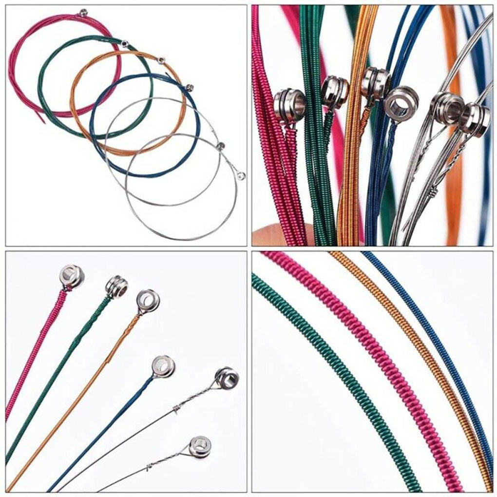6 Cái/bộ Dây Đàn Guitar Acoustic Rainbow Nhiều Màu Sắc Dây Đàn Guitar E-A Cho Đàn Acoustic Dân Gian Đàn Guitar Classic Guitar Nhiều Màu Phần