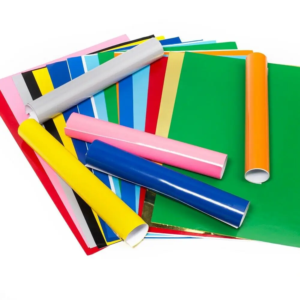 ถาวรกาวแผ่นไวนิล 12 "x 10"/12 "x 39" 38 สีสารพันฟิล์ม Matte & Glossy สําหรับรถ Decal Decor สติกเกอร์ DIY สําหรับตัด
