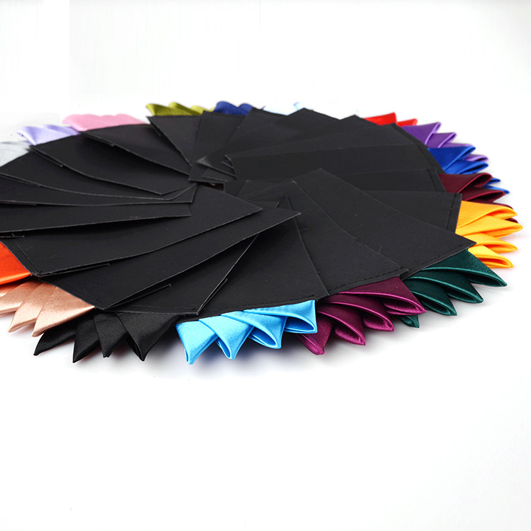 Men 'S Pre-พับ Pocket Square ลูกอมสีผ้าไหมผ้าเช็ดหน้างานแต่งงานอย่างเป็นทางการธุรกิจหน้าอกผ้าเช็ดตัว Hanky สีดำสีขาวสีแดง
