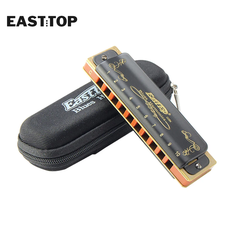 EASTTOP T008K ключ C Новая гармоника синего цвета, латунные перекладины, фосфор, бронзовые трости, диатоническая сизовая арфа, хорошая гармошка