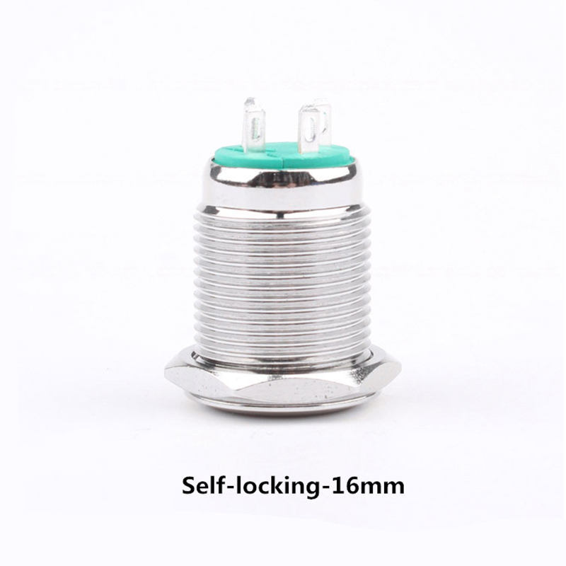 16Mm Tombol Tekan Logam Tahan Air Nikel Berlapis Kuningan Bulat Datar Beralih Menempel