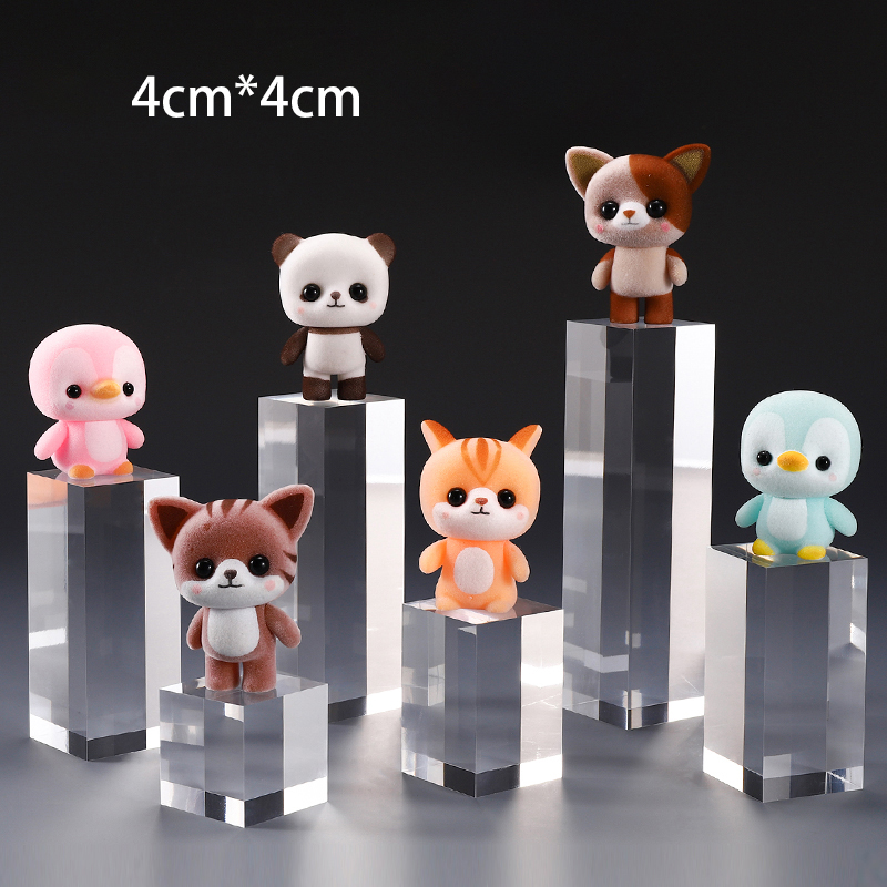 Acrylic Mặt Tỳ Hưu Màu Vuông Dập Trong Suốt Chặn Mỹ Phẩm Đỡ Đạo Cụ Chụp Ảnh Búp Bê Nước Hoa Nhẫn Giá Đỡ