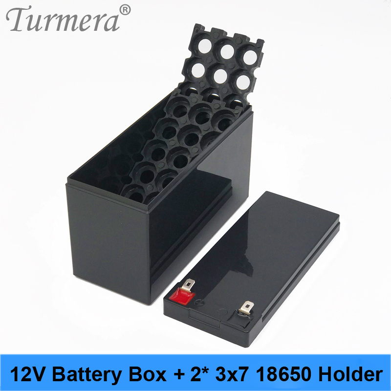 Turmera 12V 7Ah to 20Ah Battery Storage Box 3X7 18650 Holder 3S 40A BMS with Welding Nickel for Motorcycle Replace Lead-Acid Use