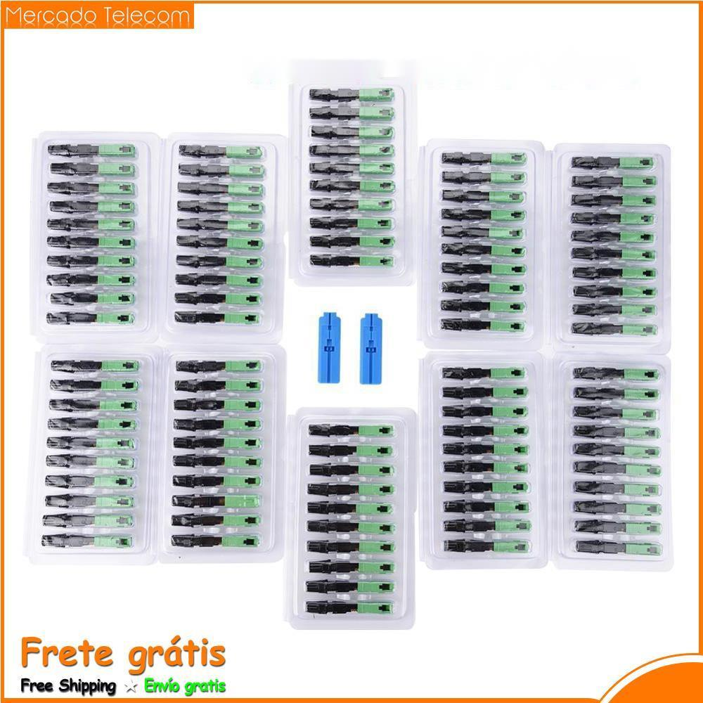 50 Uds 100 Uds SC APC conector rápido conector integrado herramienta FTTH conector rápido de fibra fría conector de fibra óptica SC