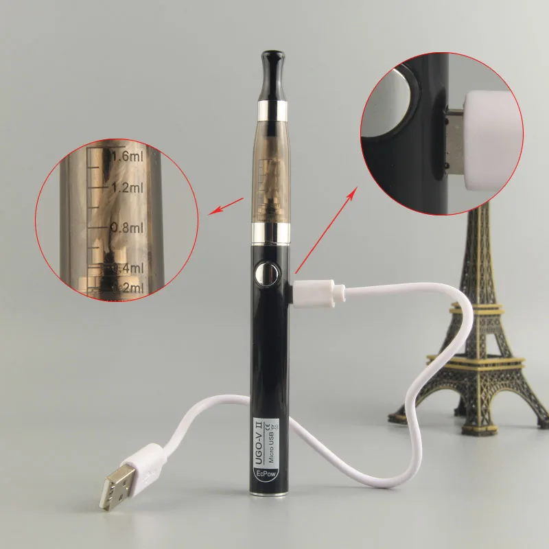 Ugo-V2 II 650 mAh Mirco USB Passthrough 510 Thread Akku Elektronische Zigarette eGo Ce4 Verdampfer Zerstäuber Starter Vape Pen Kit