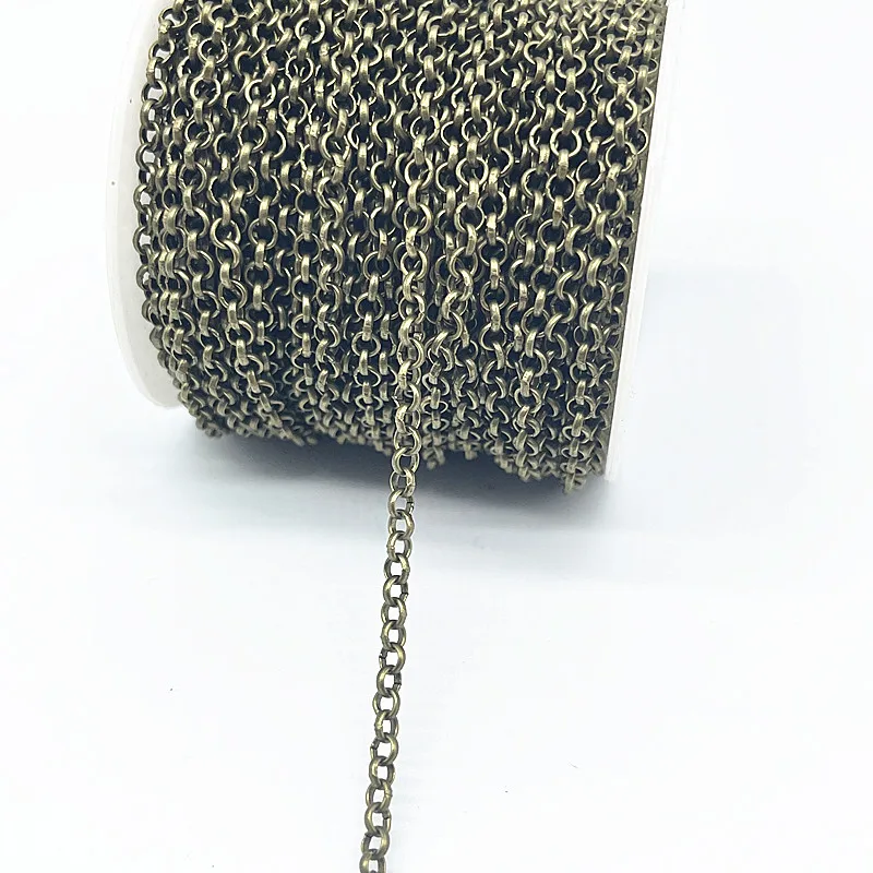 Cadena de collar chapada en oro/plateado/bronce de 2 yardas para hacer joyas, accesorios, cadenas de collares DIY, materiales hechos a mano