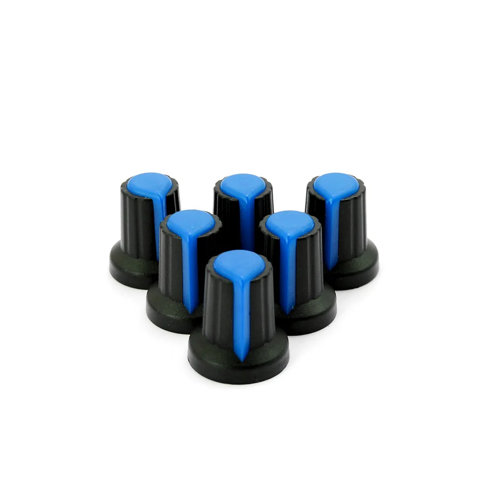30 Cái/lốc Chiết Áp Núm 15X17mm 6Mm WH148 Chiết Áp B10K Màu Núm Nắp Vàng Cam Xanh Dương Trắng Đỏ 5 Giá Trị * 6 = 30 Chiếc