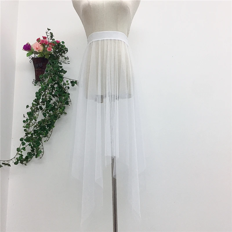 Trong Suốt Gợi Cảm Sheer Lưới Xếp Ly Nữ Váy Tutu Voan Cao Cấp Không Đều Đen Dài Váy Cho Bé Gái Phong Cách Hàn Quốc váy