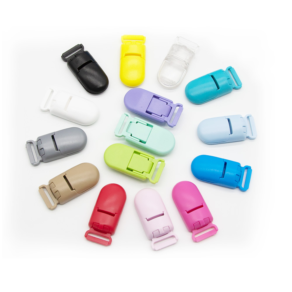 Lindo-Idea Clip de plástico accesorios de cordón Cadena de chupete joyería hecha a mano producto mordedor juguete dentición