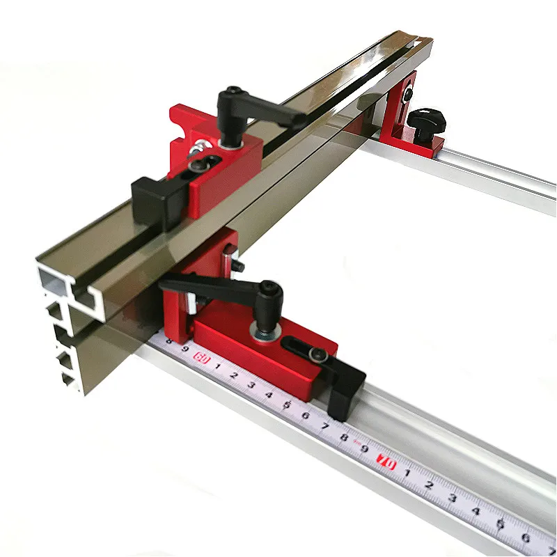 ไม้ T Slot Stopper Miter Gauge รั้วเชื่อมต่อโลหะผสม Miter Track หยุดบล็อกเลื่อยตารางเลื่อนวงเล็บ Chute Limiter