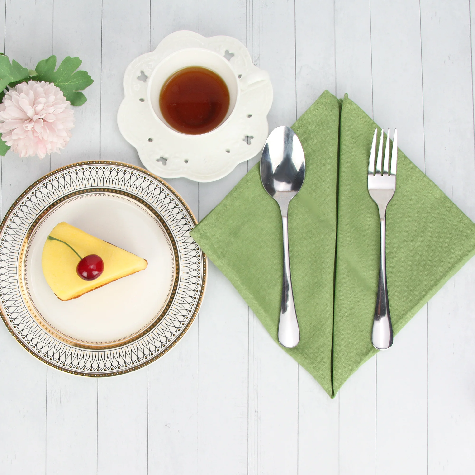 Bộ 12 Chiếc Phẩm Kích Vải Bông Pha Vải Khăn Ăn Placemats Mềm Ăn Trà Khăn Tắm Cho nhà Cửa & Sự Kiện Sử Dụng
