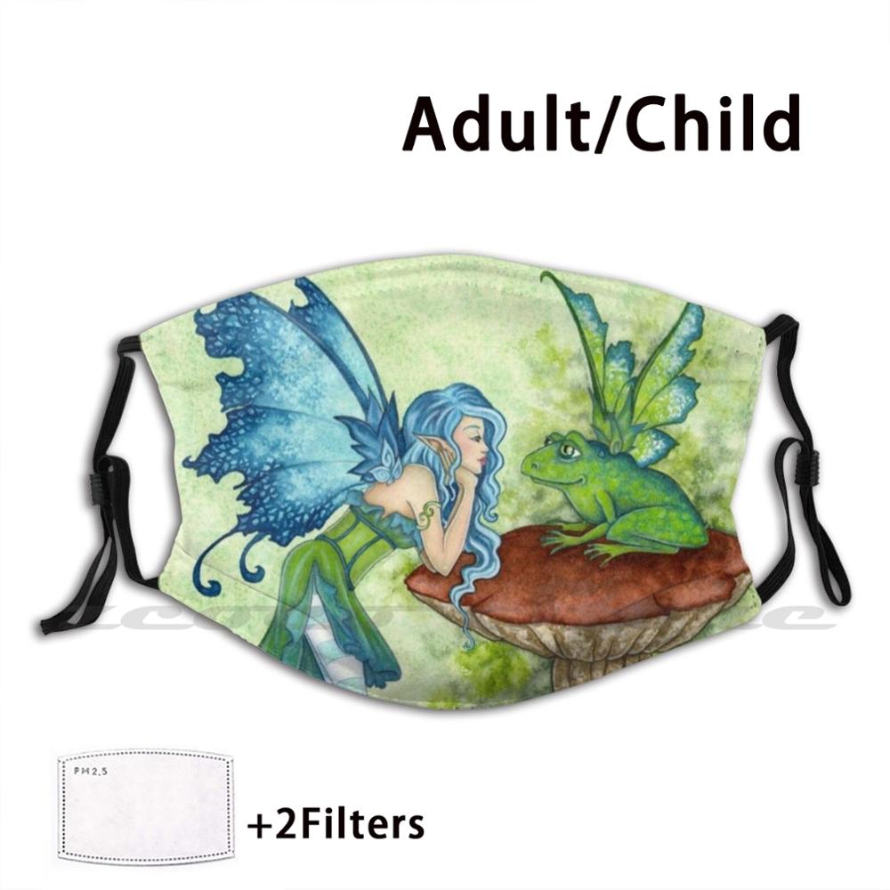 Sapo fofoca tendência lavável personalizado pm2.5 filtro máscara fantasia fada fada cauda sapo cogumelo amy brown