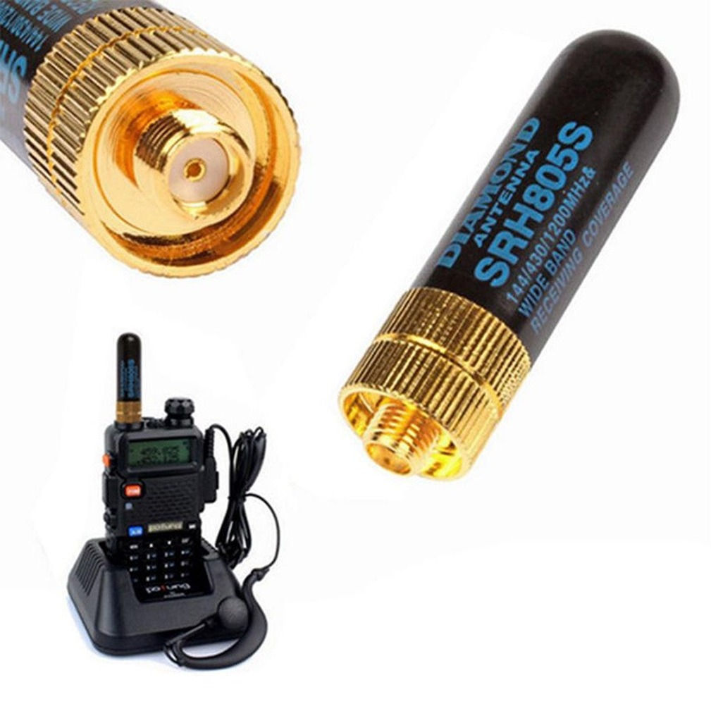 Antena de pulgar para Radio Walkie talkie ganancia de 5cm antena corta de doble banda UHF SMA-F para Baofeng UV-5R UV-82 BF-888S