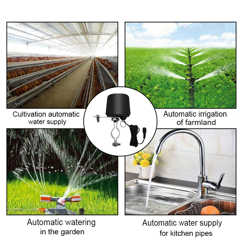 Controlador de válvula inteligente Tuya Wifi/Zigbee para tubería de Gas y agua, apagado automático, Compatible con asistente de Google Alexa