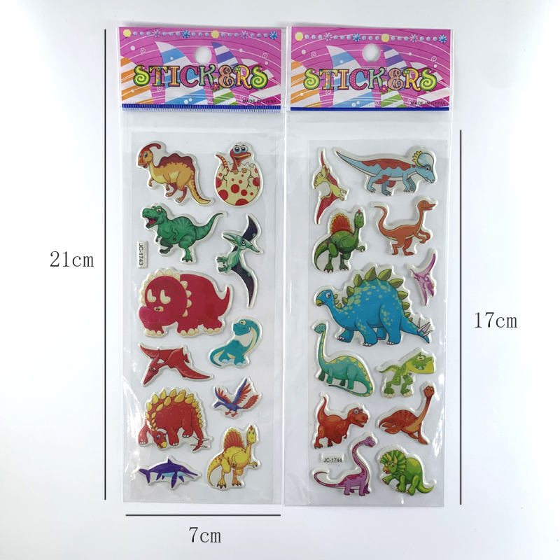 12 Tờ/Bộ 3D Khủng Long Dán Cho Đồ Chơi Trẻ Em Trang Trí Tường Nhà Hoạt Hình Dán Thêu Sò Bé Trai Xách Tay Nhật Ký Nhãn