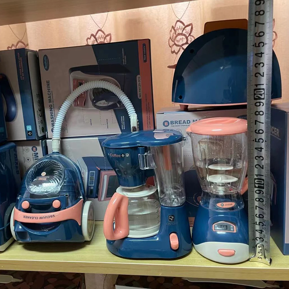 Mini juguetes de cocina de simulación para juego de imitación, electrodomésticos azules con luz y sonido, juguete para niños y niñas, 1 Uds.