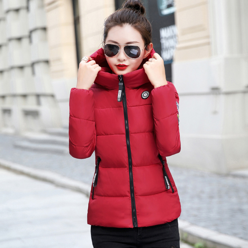 Frauen Winter Parkas Mit Kapuze Dicke Warme Kurze Mantel Elegante Dünne Baumwolle Gefütterte Jacke Koreanische Casual Outwear Weibliche Kleidung Straße