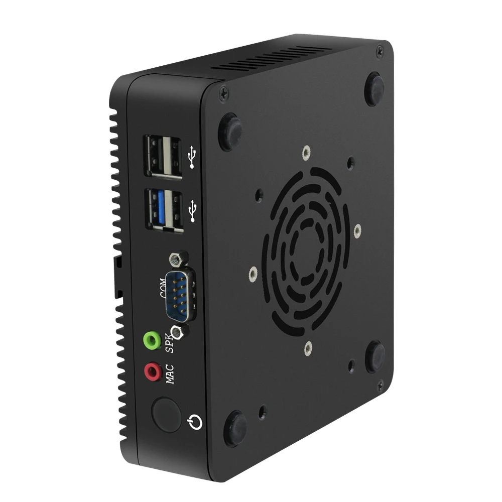 Quạt Không Cánh Công Nghiệp Máy Tính Mini PC Intel Celeron J1900 Quad Lõi 4x USB Dual LAN 2x RS232 HDMI VGA WiFi Hỗ Trợ Windows linux
