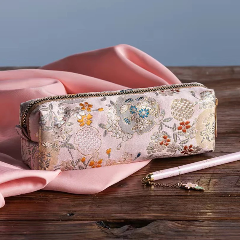 Kawaii Đựng Retro Bút Dùng Học Trousse Scolaire Vải Thêu Bút Chì Túi Sinh Viên Văn Phòng Phẩm Bút Chì Trường Hợp
