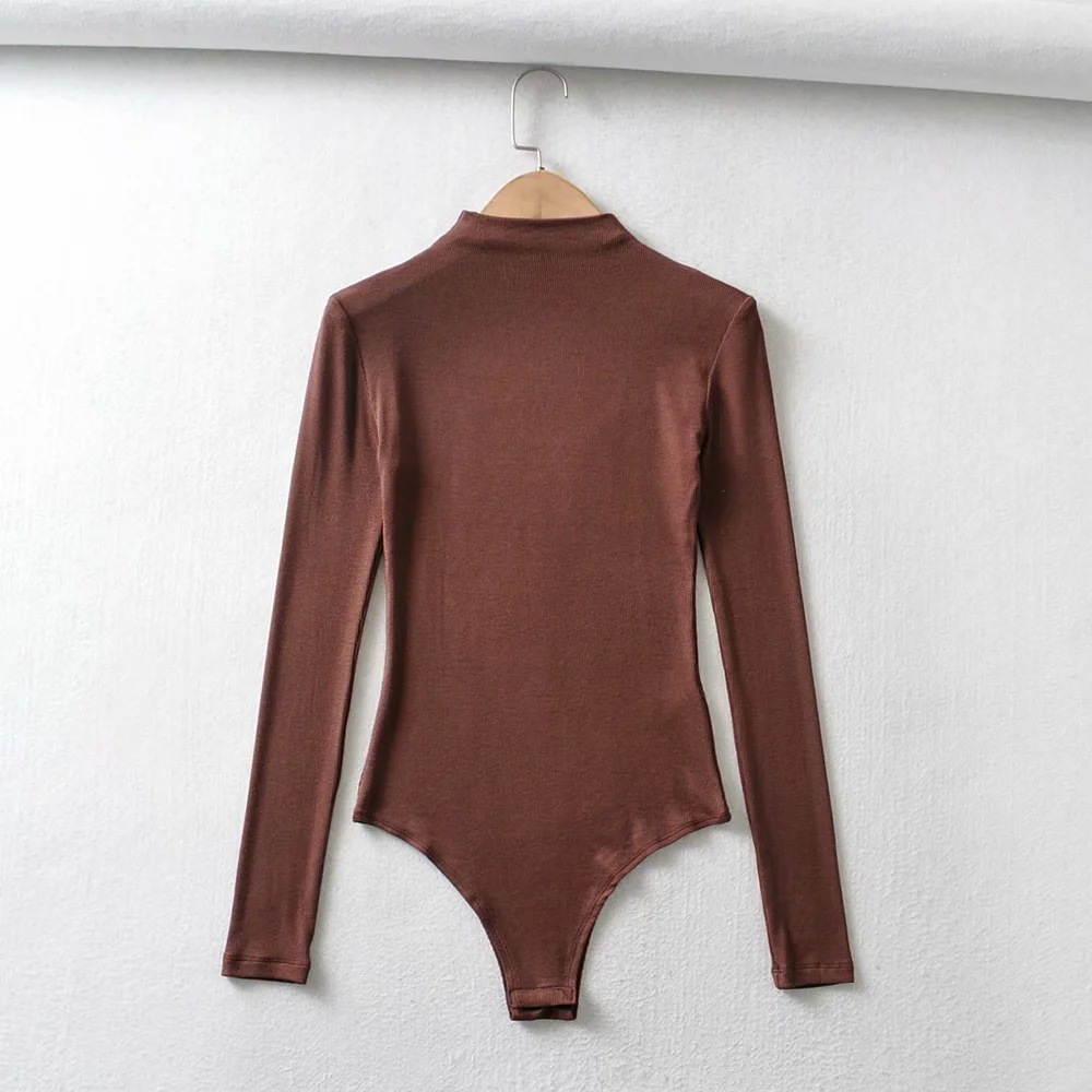 She'smoda moletom feminino com manga comprida, novo bodysuit para mulheres, macacão com gola ribbed para o outono 2020