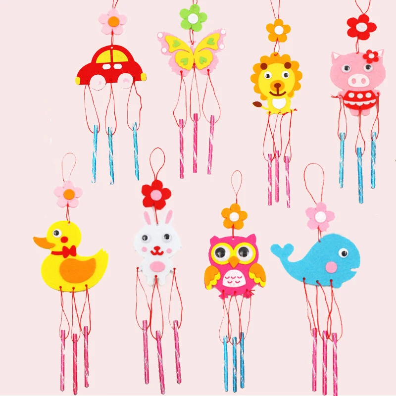 8 個子供 DIY 風鈴アート工芸品のおもちゃ子供の庭ホームパーティー教育手作り教材女の子クリスマスギフト