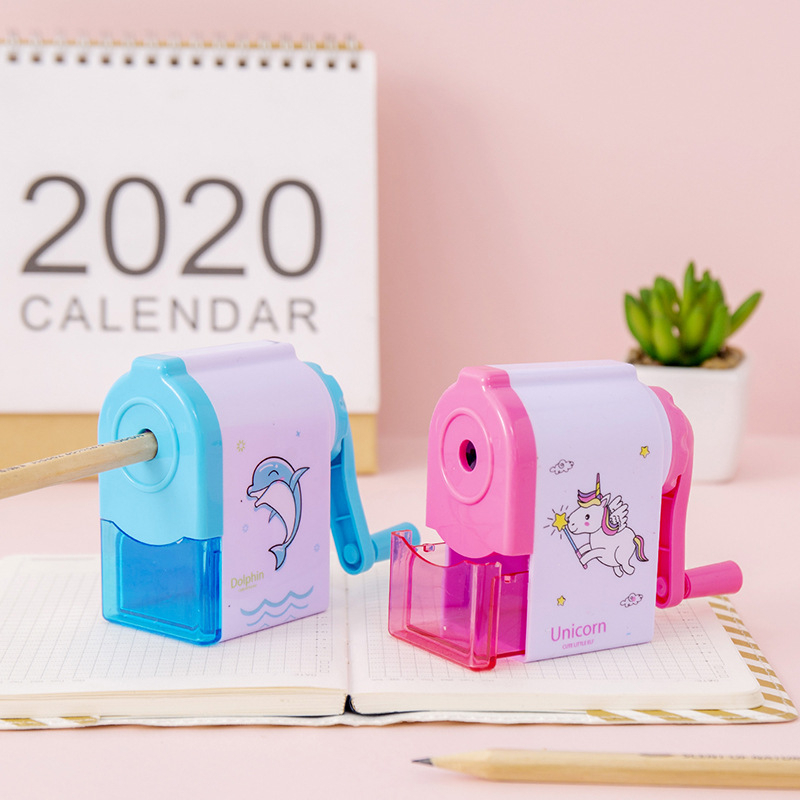 Lytwtw น่ารักยูนิคอร์น Dolphin Mechanical Sharpener สําหรับดินสอโรงเรียนอุปกรณ์สํานักงานเครื่องเขียน Back To School