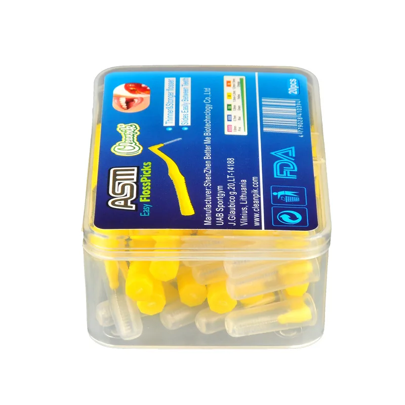 20 Cái/hộp L Hình Kéo Đẩy Bàn Chải Kẽ Răng Chỉnh Nha Đựng Tăm Răng Làm Trắng Răng Chọn Bàn Chải Đánh Răng Vệ Sinh Răng Miệng Chăm Sóc