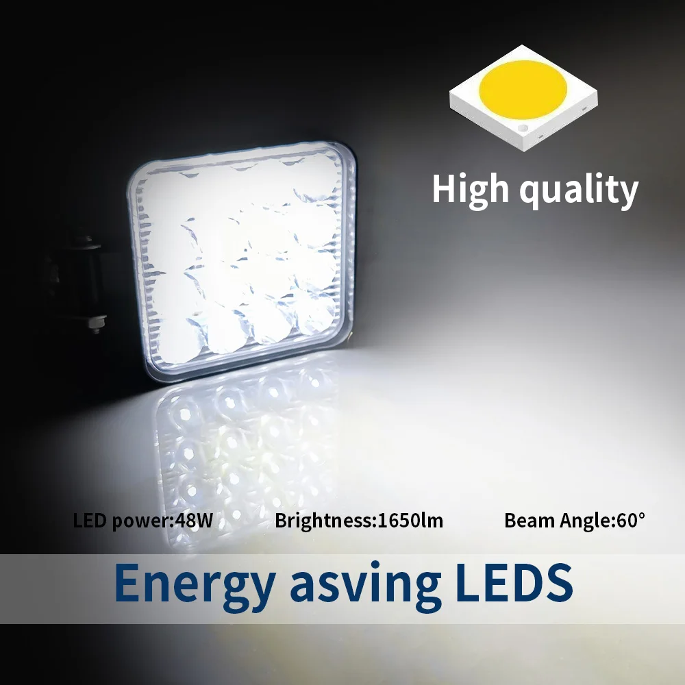 4 pçs carro led barra worklight 48w offroad luz de trabalho 12v luz nevoeiro lâmpada 4x4 led trator farol lâmpadas holofotes para caminhão atv 4 i