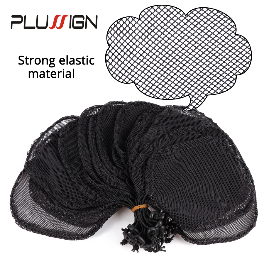 Gorros de peluca de red de cola de caballo Plussign para hacer cola de caballo, red elástica para el cabello con red para el cabello sin pegamento, forro para peluca, Material para moño de pelo