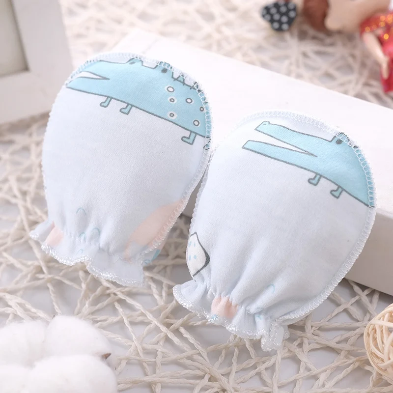 5 pares/lote bebê recém-nascido luvas de algodão dos desenhos animados macio meninos meninas luvas reutilizáveis 0-3m bebê menina menino cabeça luvas